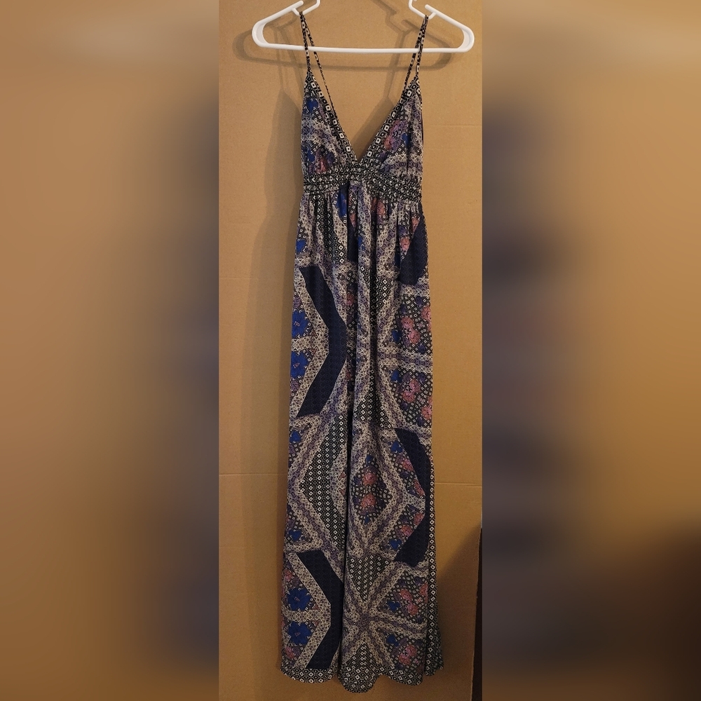 Fire los Angeles Spaghetti strap dress long maxi style V Neck Purple Design